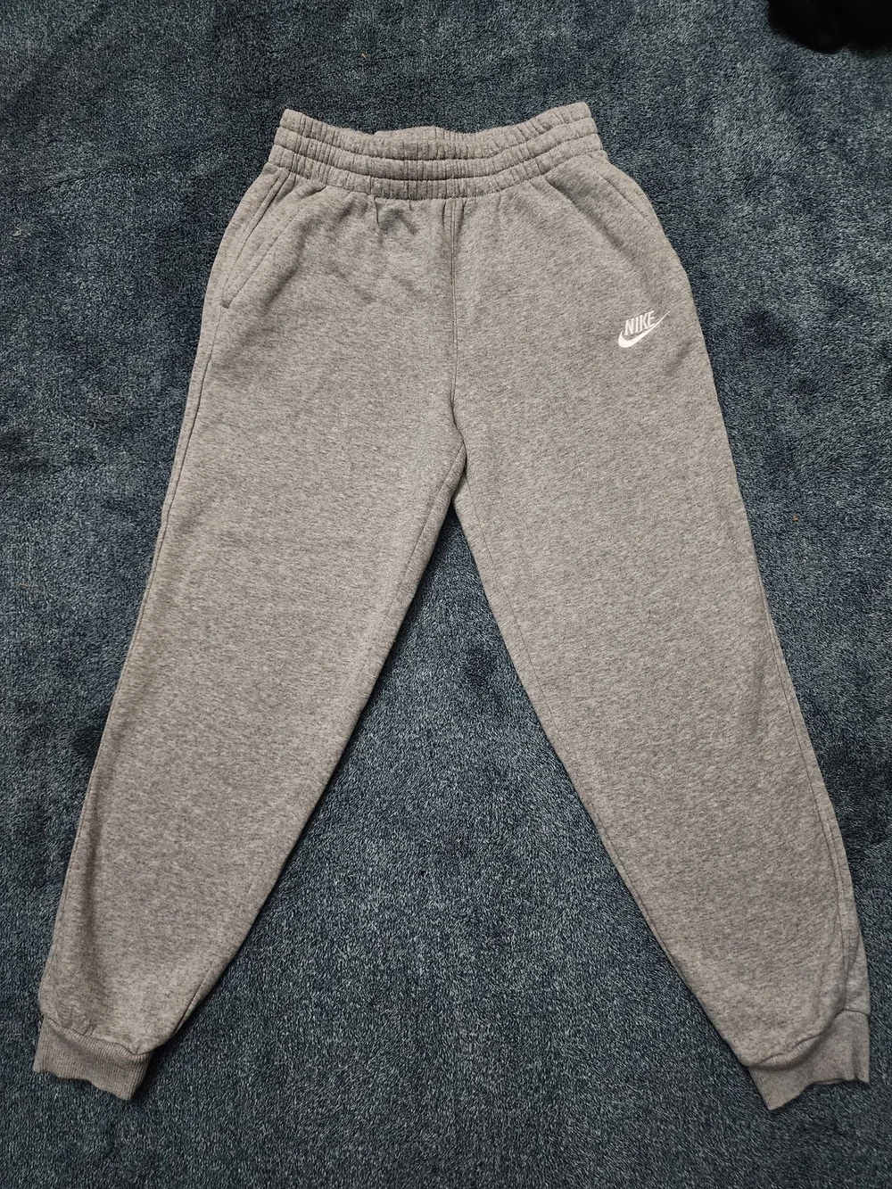 Nike Grey Kids Fleece Joggers with White Logo